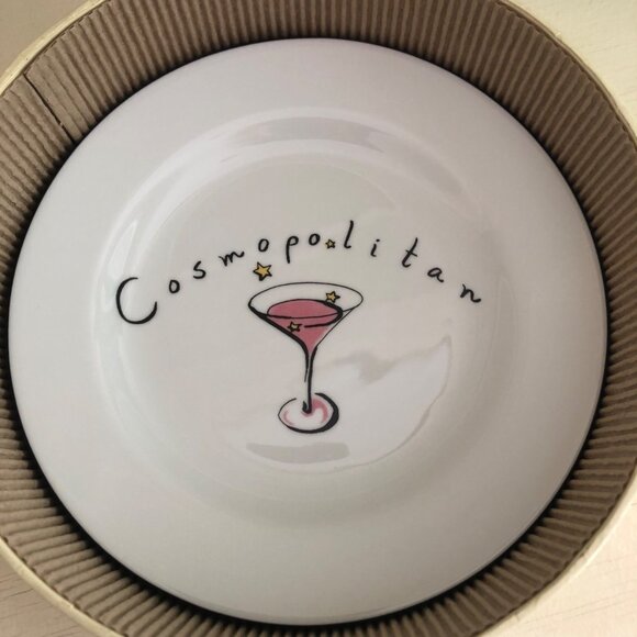 Vintage Pottery Barn Martini Cocktail Plates set of four - Picture 3 of 6